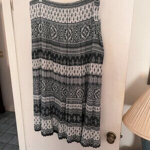 WestPort Women's Geometric A-Line Midi Skirt, 3X